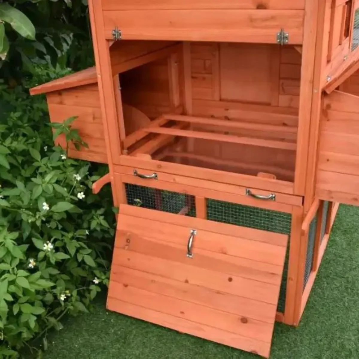 Large Chicken Coop 6-9 Birds Natural Wood - Image 3
