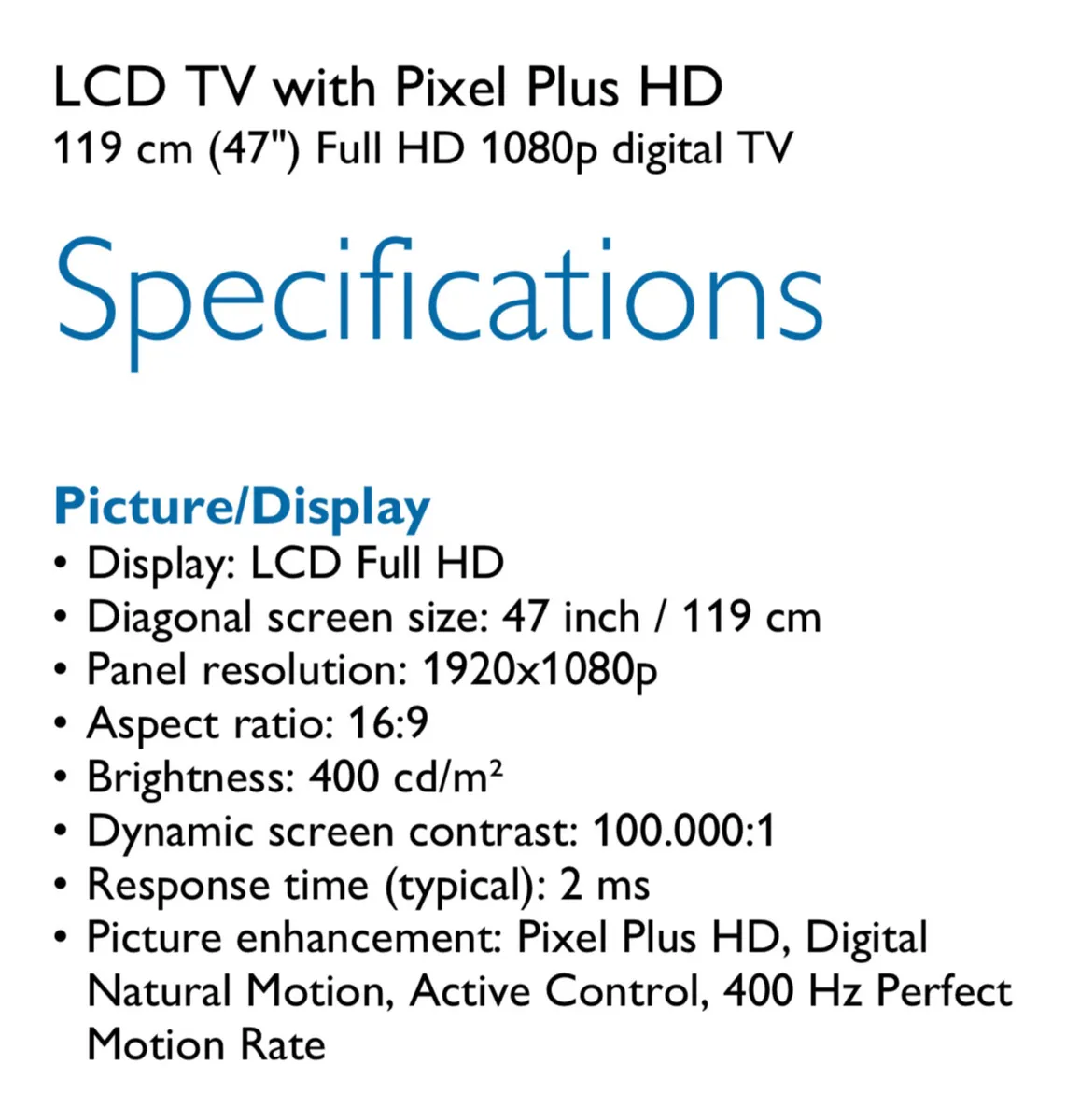 47” Philips tv - Image 2