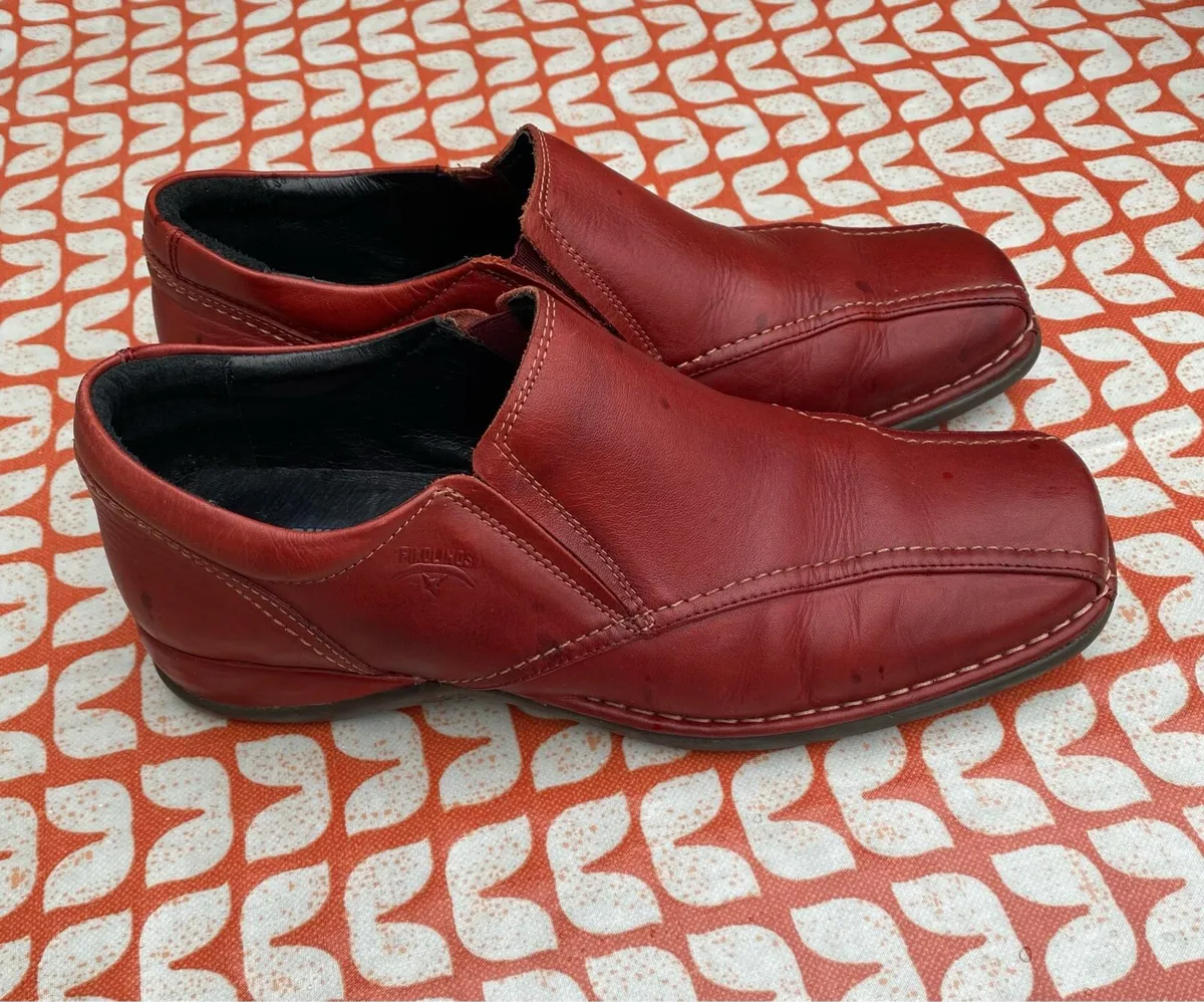 Pair of Pikolinos Leather Loafer Shoes, Red, 39 - Image 2