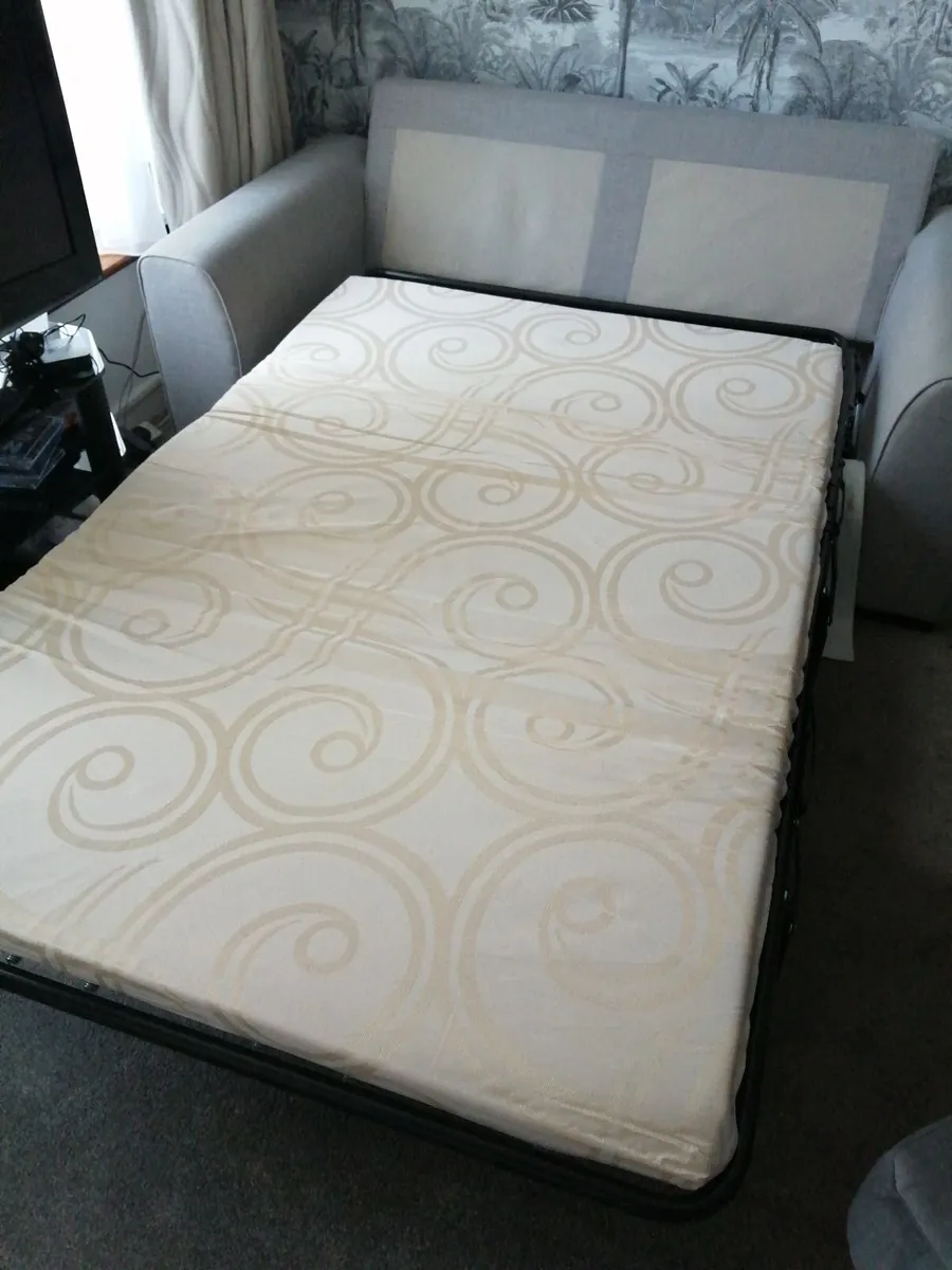 2 seater grey sofa bed - Image 4