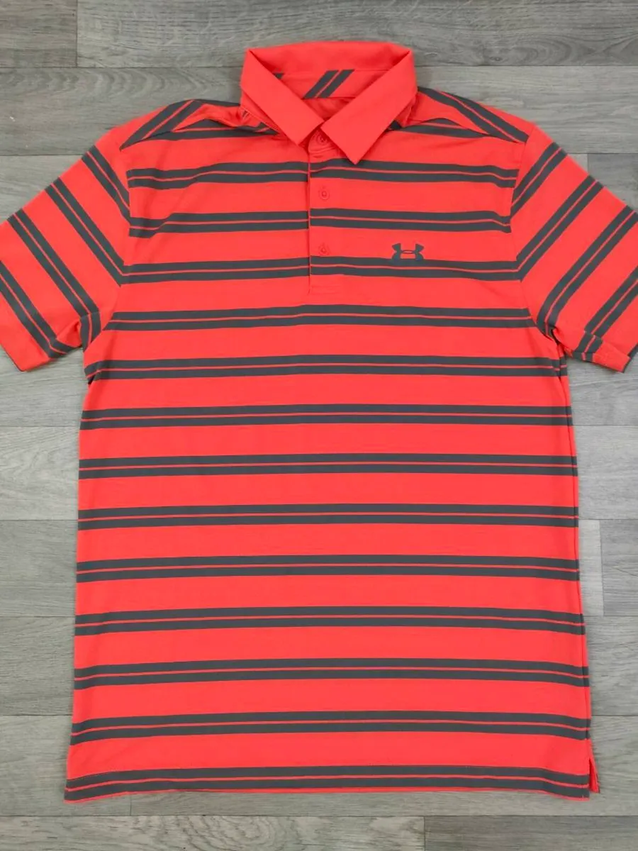 Under Armour Striped Golf Polo Short Mens Medium - Image 2