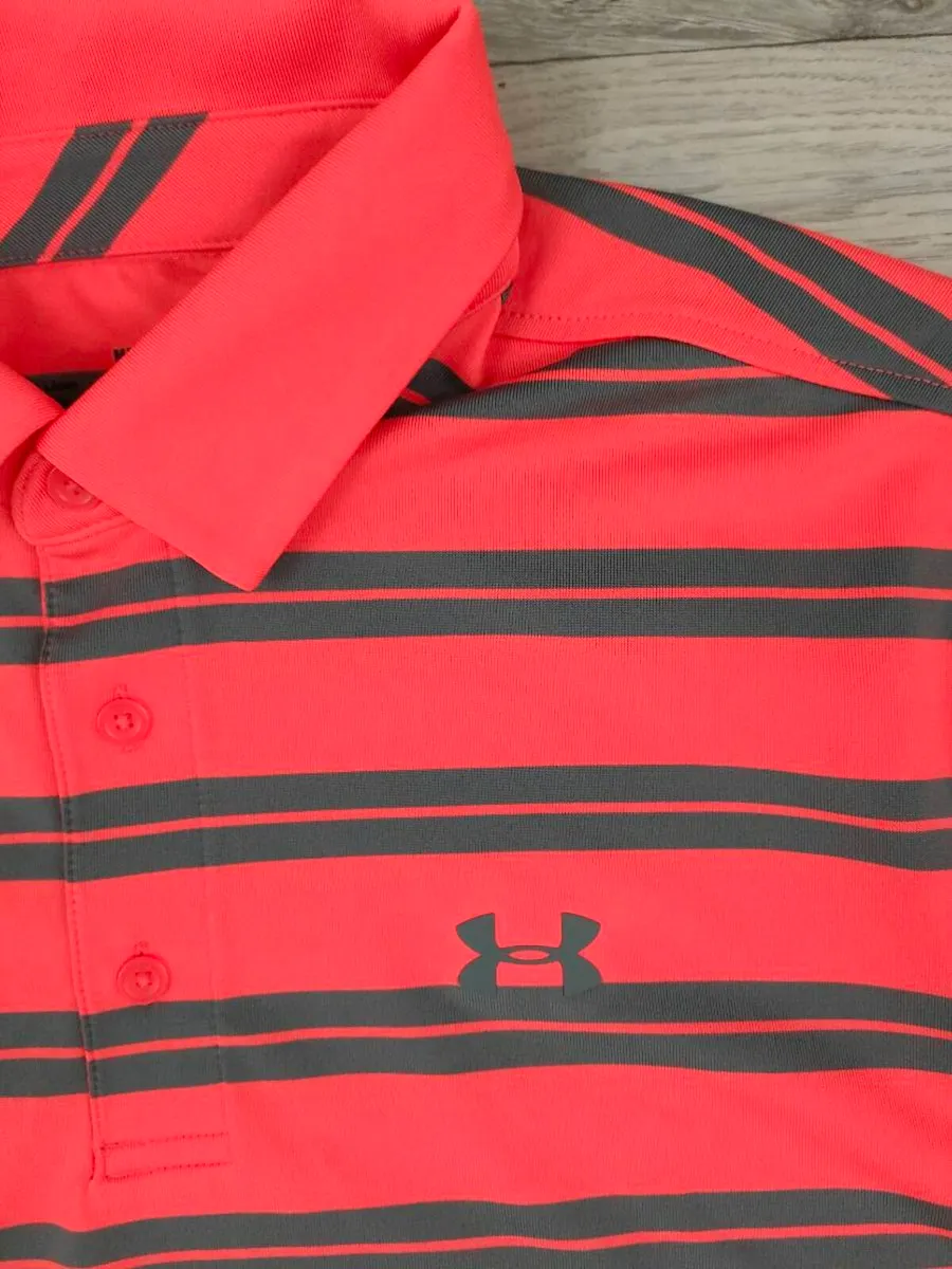Under Armour Striped Golf Polo Short Mens Medium - Image 3