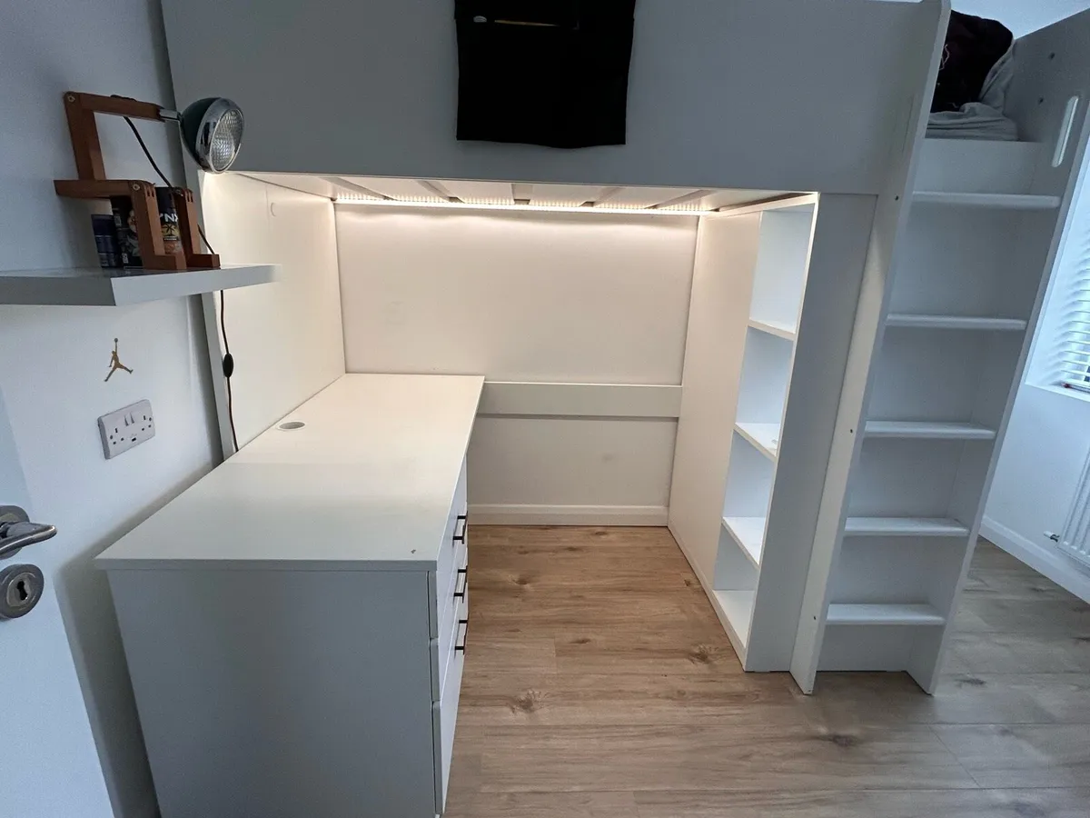 IKEA high bed with Desk - Image 2