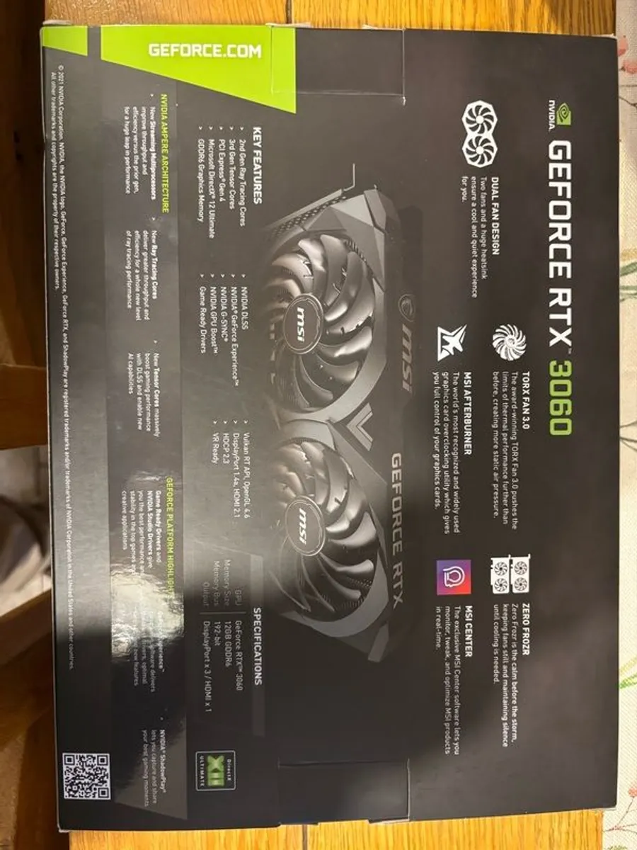 GeForce RTX 3060 ventus 2x 12G OC (open to offer) - Image 3