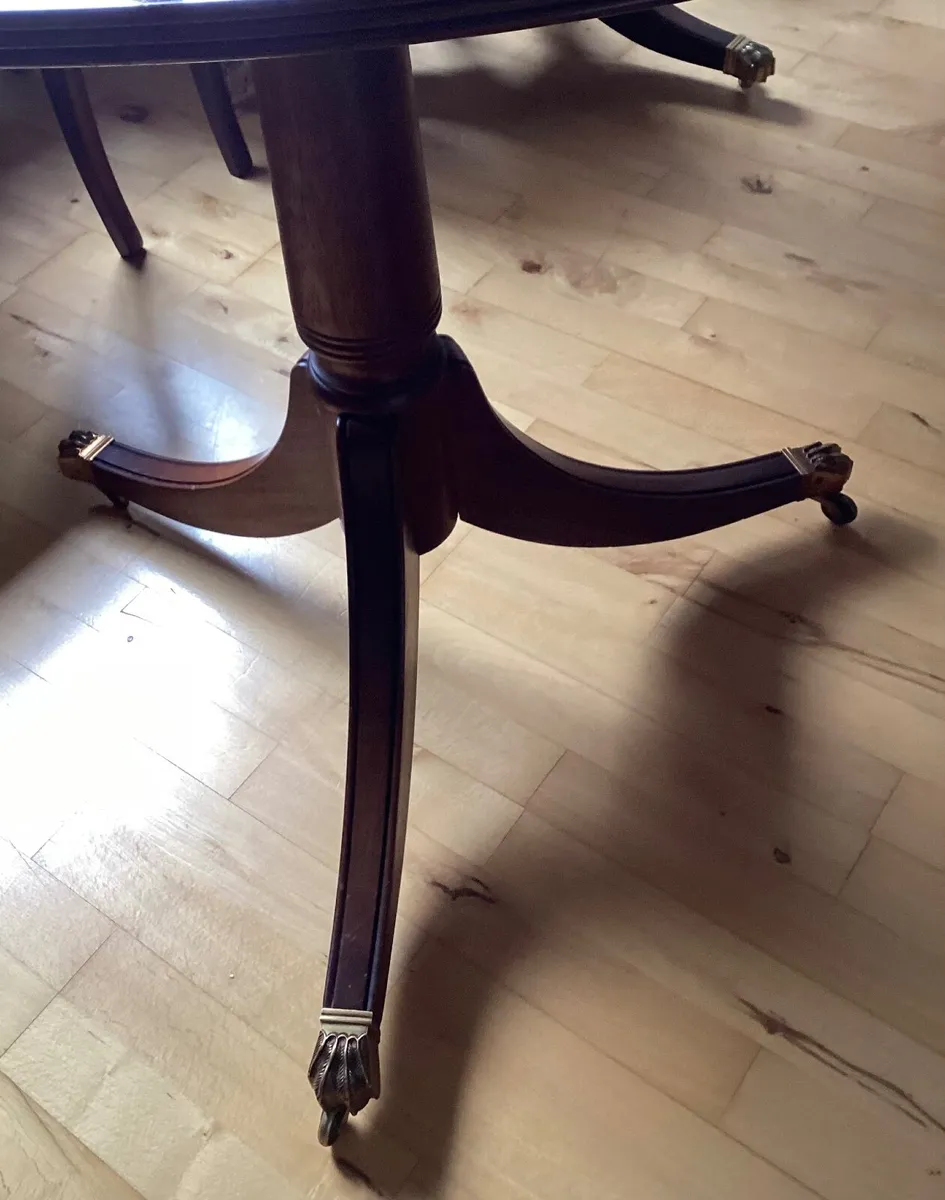 Antique mahogany dinning room table and chairs. - Image 3