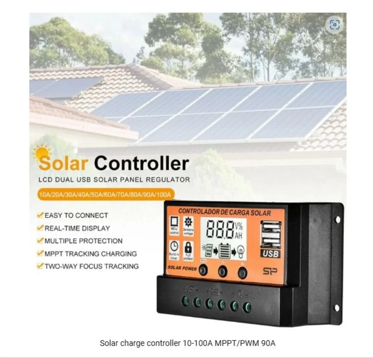 10-100A MPPT/PWM Solar Charge Controller  90A - Image 2