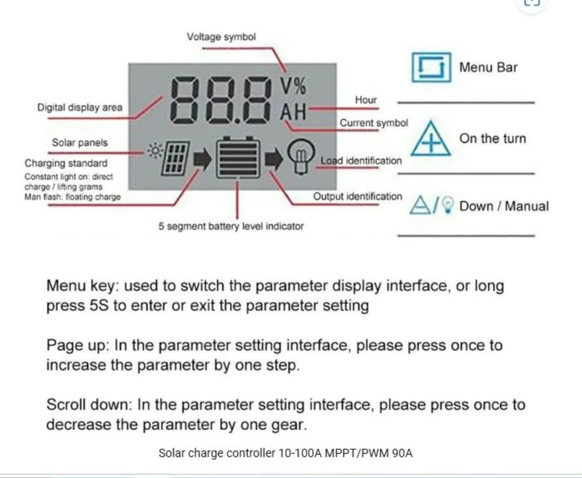 10-100A MPPT/PWM Solar Charge Controller  90A - Image 3