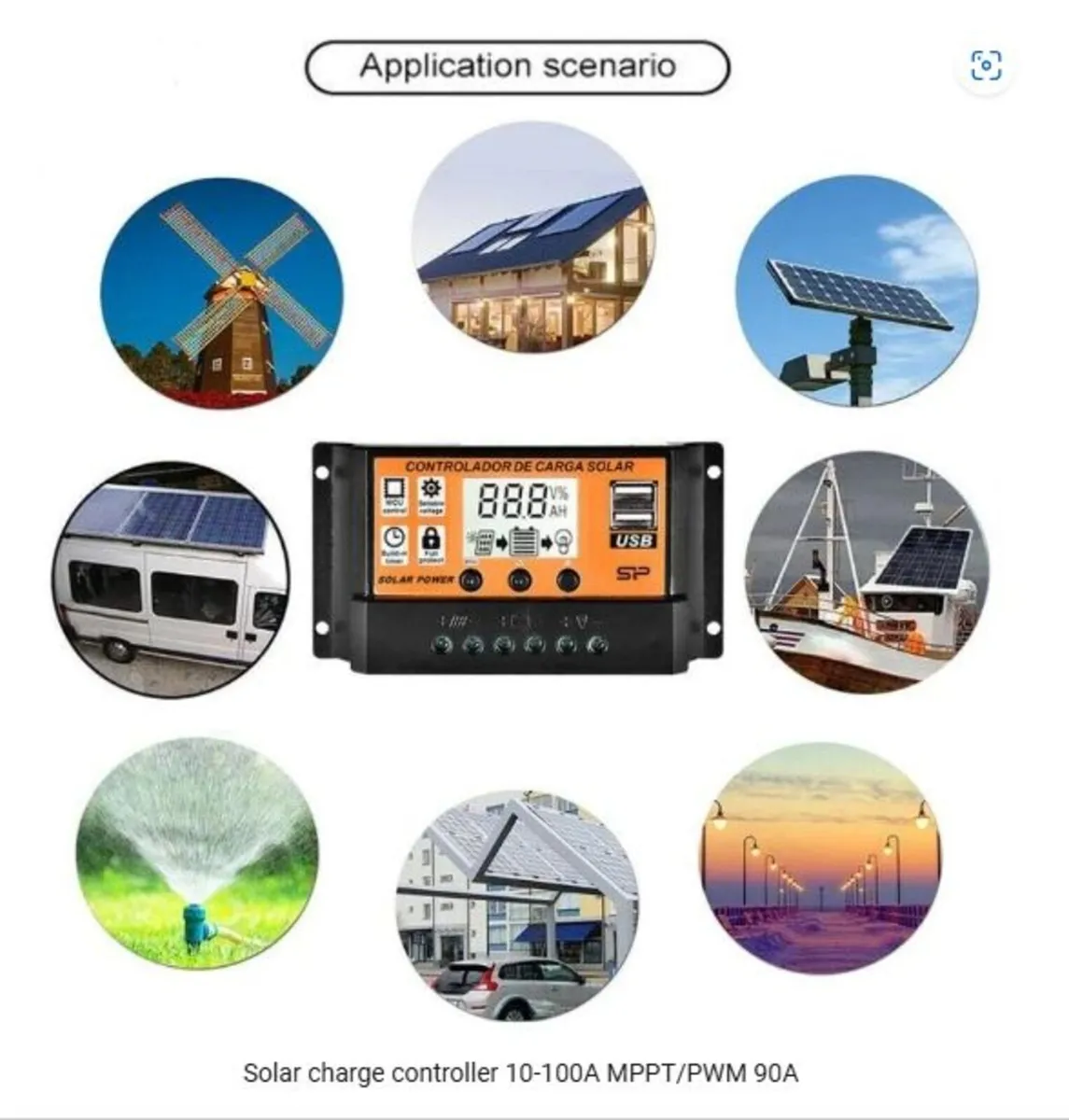 10-100A MPPT/PWM Solar Charge Controller  90A - Image 4
