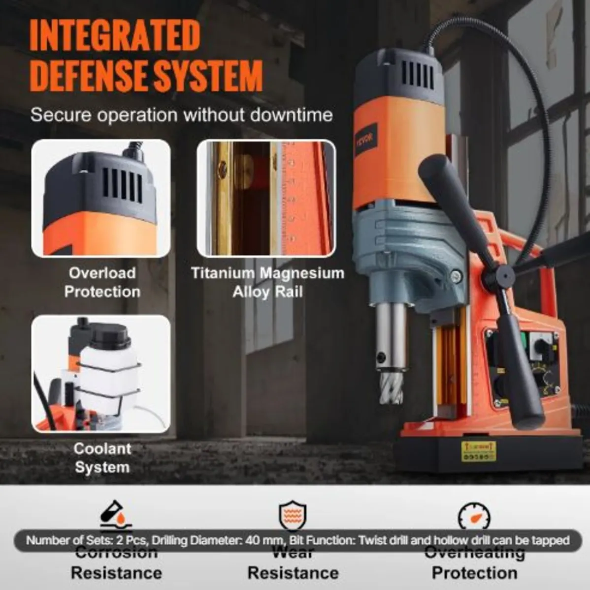 Magnetic Drill 1300W 2922lbf/13000N Portable Mag - Image 3