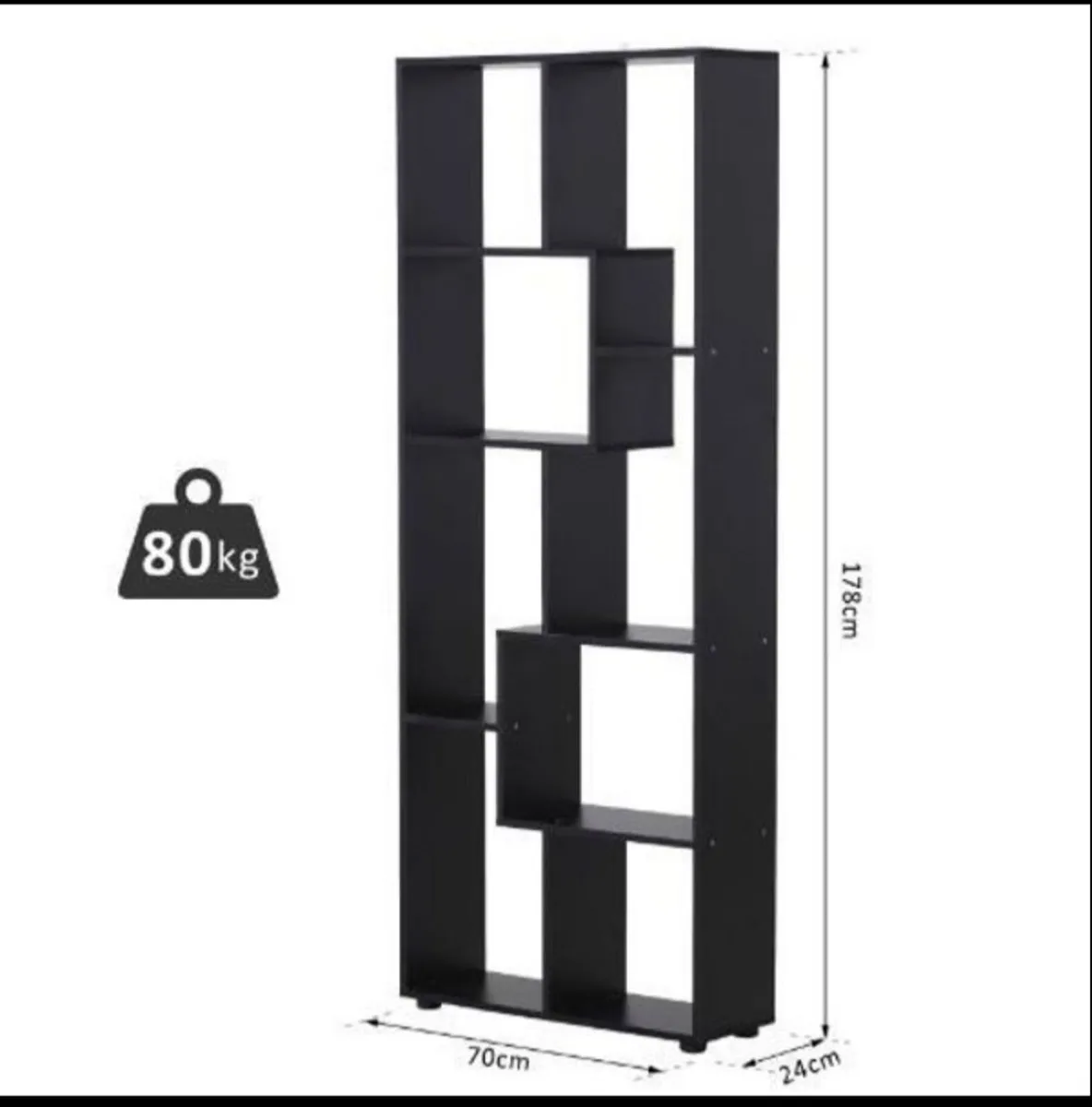 178cm Tall Black Bookshelf - Image 2
