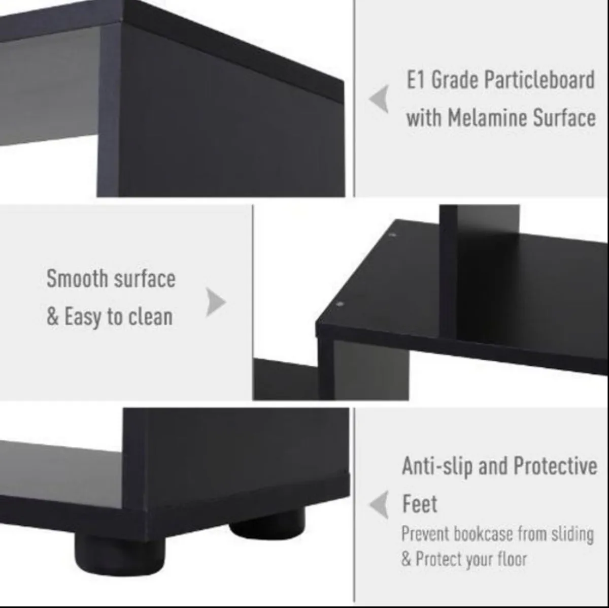 178cm Tall Black Bookshelf - Image 4