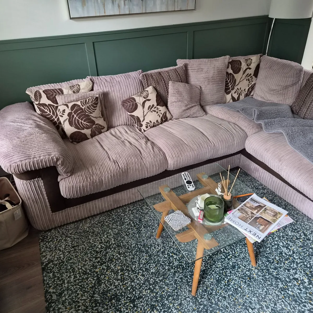 L Shape 4 seater Sofa with Footstool - Image 3