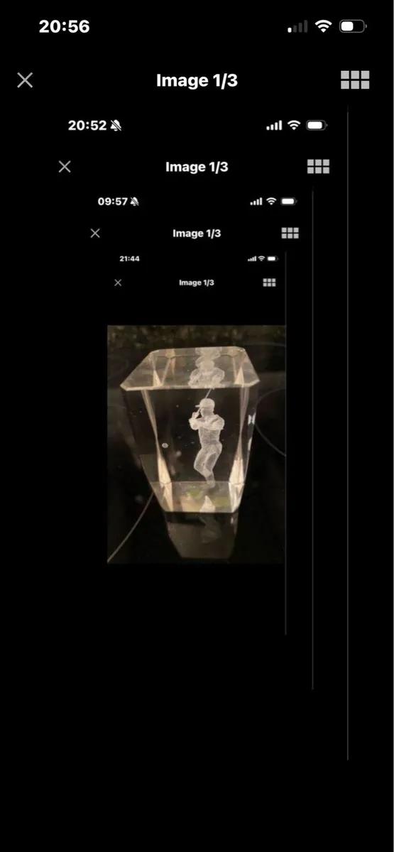 3D Enscribed Glass Golfer Display Piece - Image 1