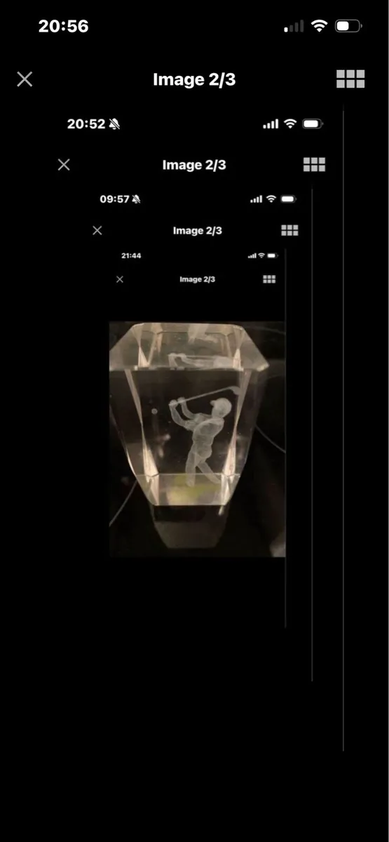 3D Enscribed Glass Golfer Display Piece - Image 2