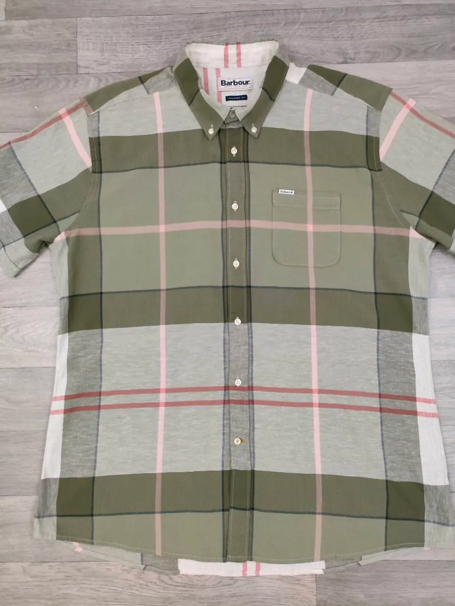 Barbour Linen Blend Short Sleeve Check Shirt XXL - Image 2