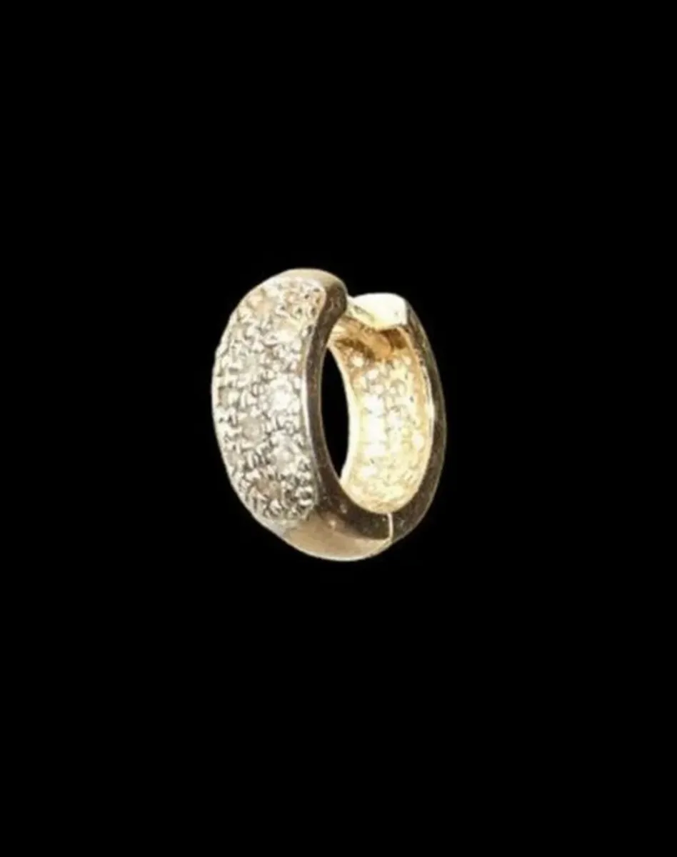 Vintage Hallmarked Yellow Gold Diamond Ear Cuff - Image 3
