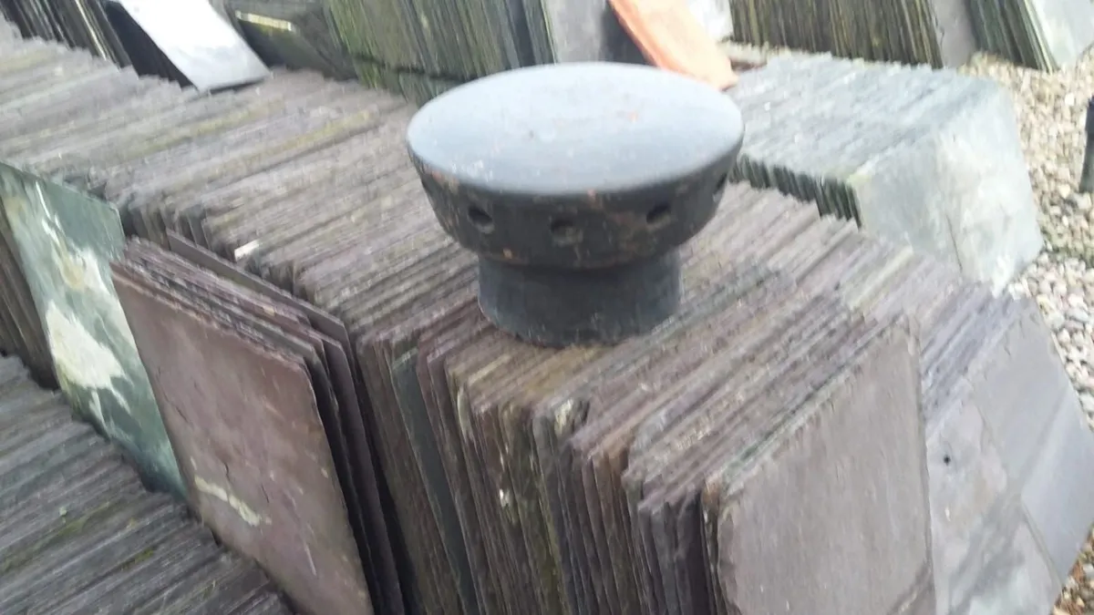Bangor slates chimney pots floor ridge roof tiles - Image 1