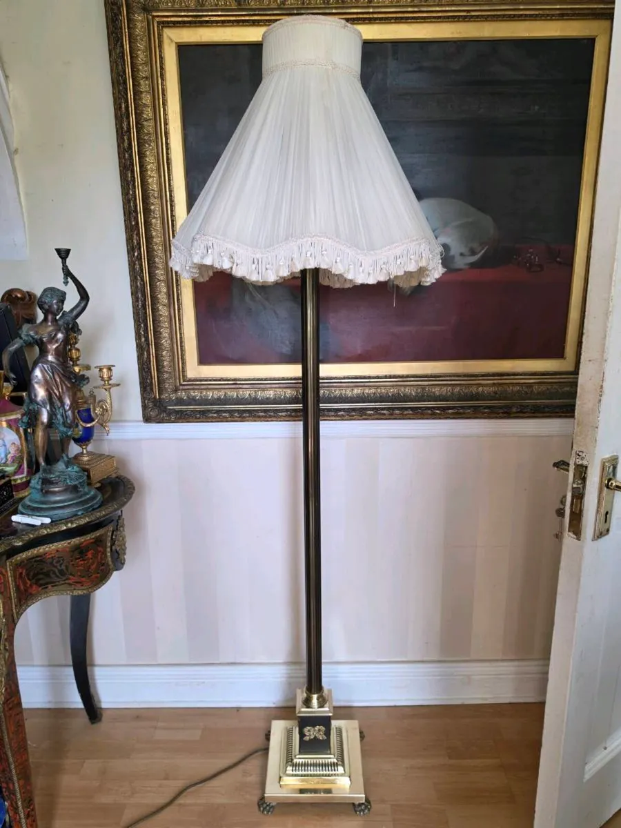 Vintage brass standard lamp - Image 4