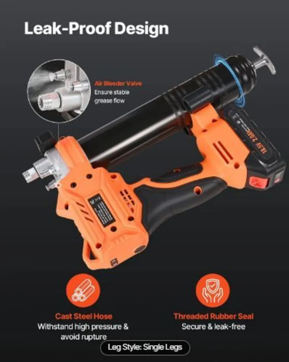 Cordless Grease Gun, 8000 PSI Max Pressure - Image 2