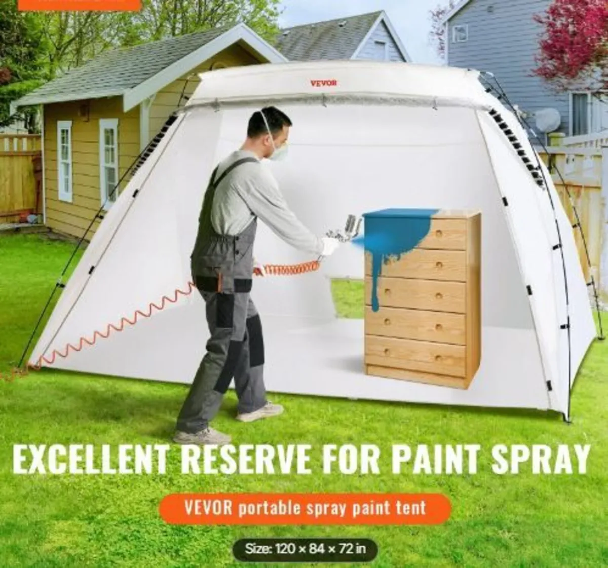 Spray Paint Shelter, 3.0m x 2.1m x 1.8m Portable - Image 1