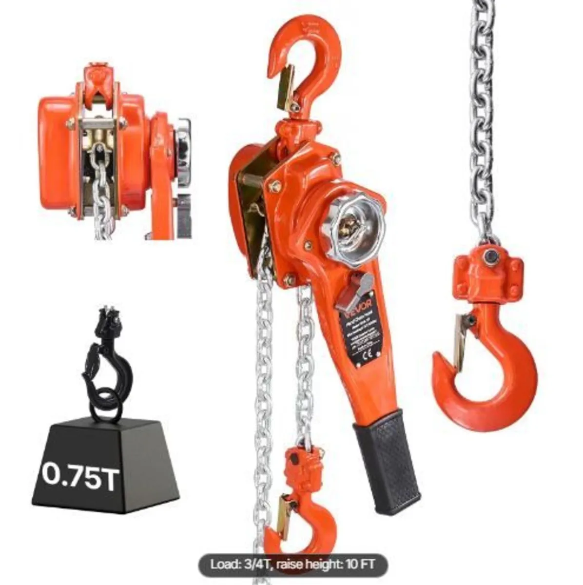 Manual Lever Chain Hoist, 3/4T 750KG Capacity - Image 4