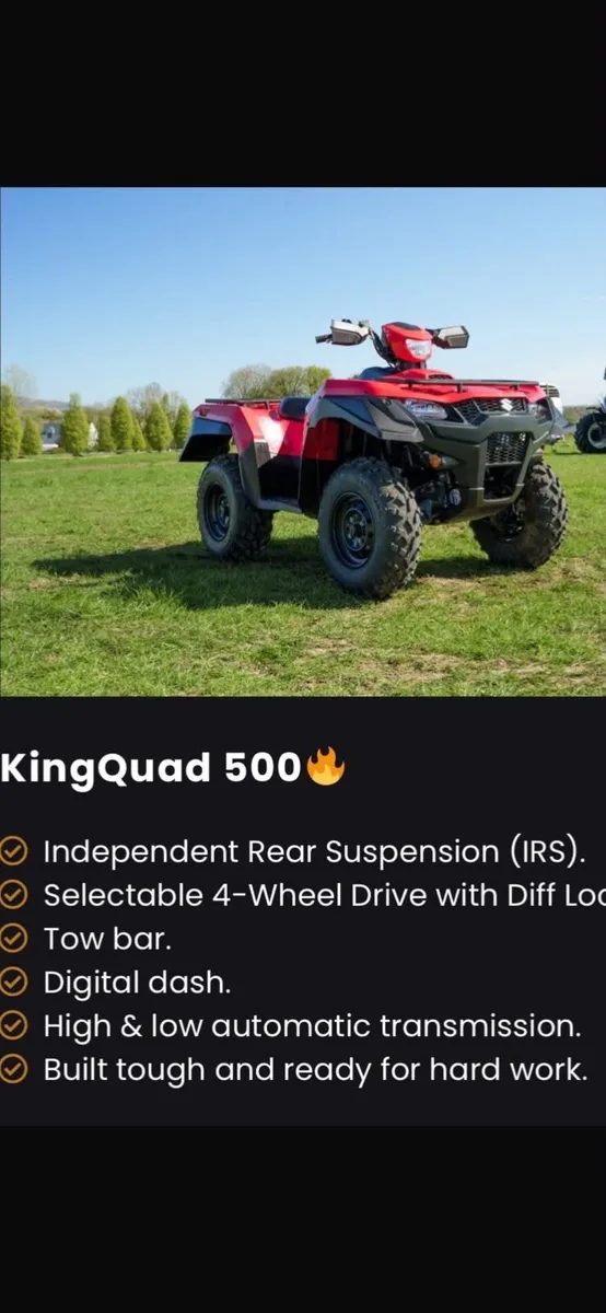 2025 Suzuki King Quad 500 4x4 Power Steering - Image 3