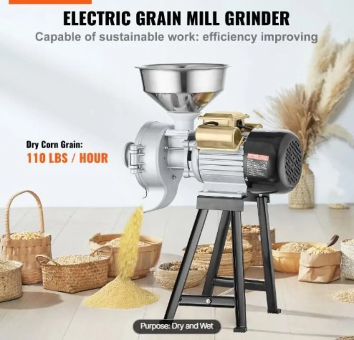 Electric Grain Mill Grinder, 3000W - Image 1
