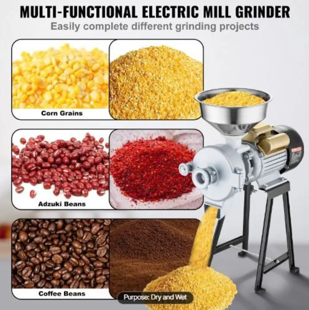 Electric Grain Mill Grinder, 3000W - Image 3