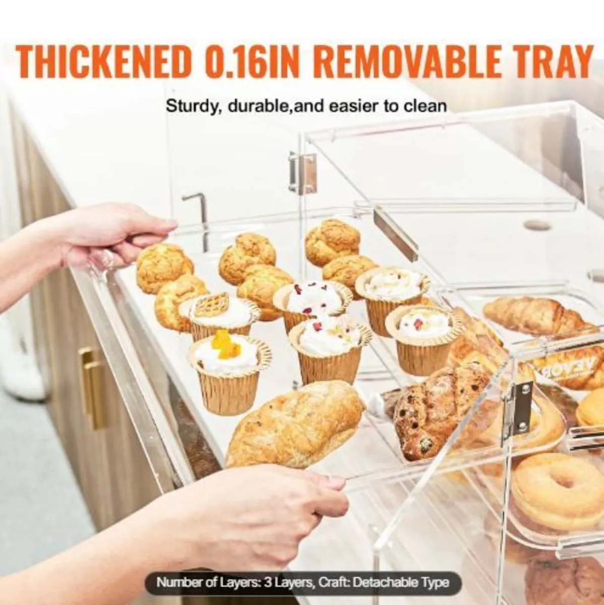 Pastry Display Case, 3-Tier Commercial - Image 1
