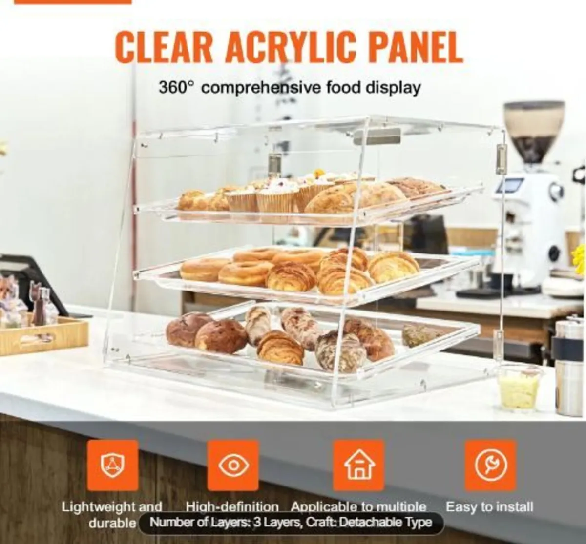 Pastry Display Case, 3-Tier Commercial - Image 2