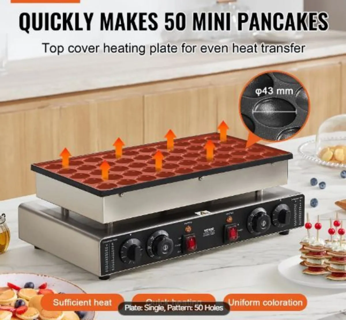 Mini Dutch Pancake Maker, 50PCS 43mm - Image 1