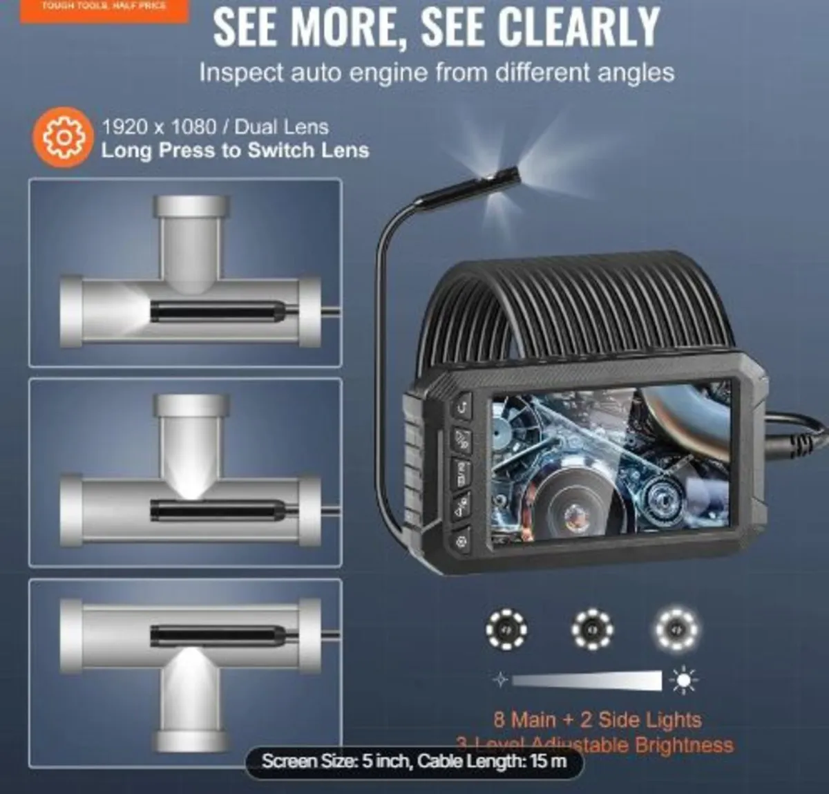 Endoscope Camera with Lights Triple Lens - Image 3