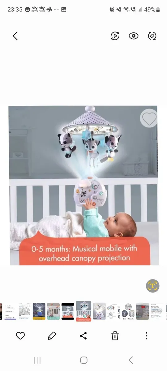Tiny Love Magical Night 3in1 Mobile Cot Projector - Image 3