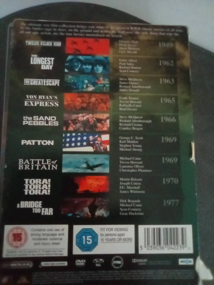 BOX.  SET  OF.  9. WAR. FILMS.    D.V.D.S - Image 2