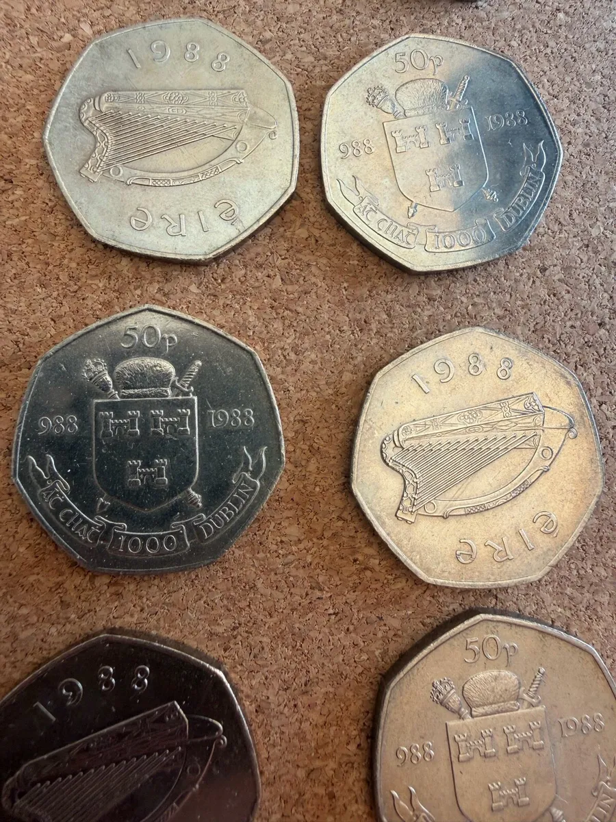 13 x 1988 Ireland 50 Pence Dublin Millennium Coins - Image 1