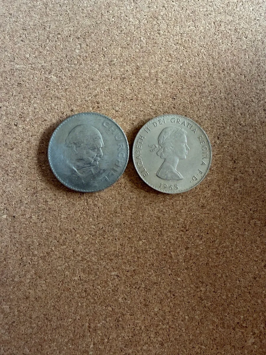 2 x 1965 Churchill Crown Coins - 5 Shilling - Image 3