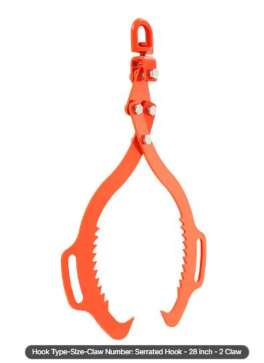 28in Log Lifting Tongs, 2-Claw Log Tongs, Heavy - Image 1