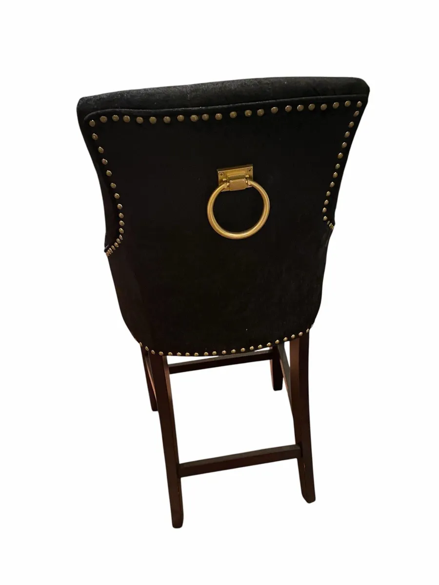 2x black velvet high stools - Image 3