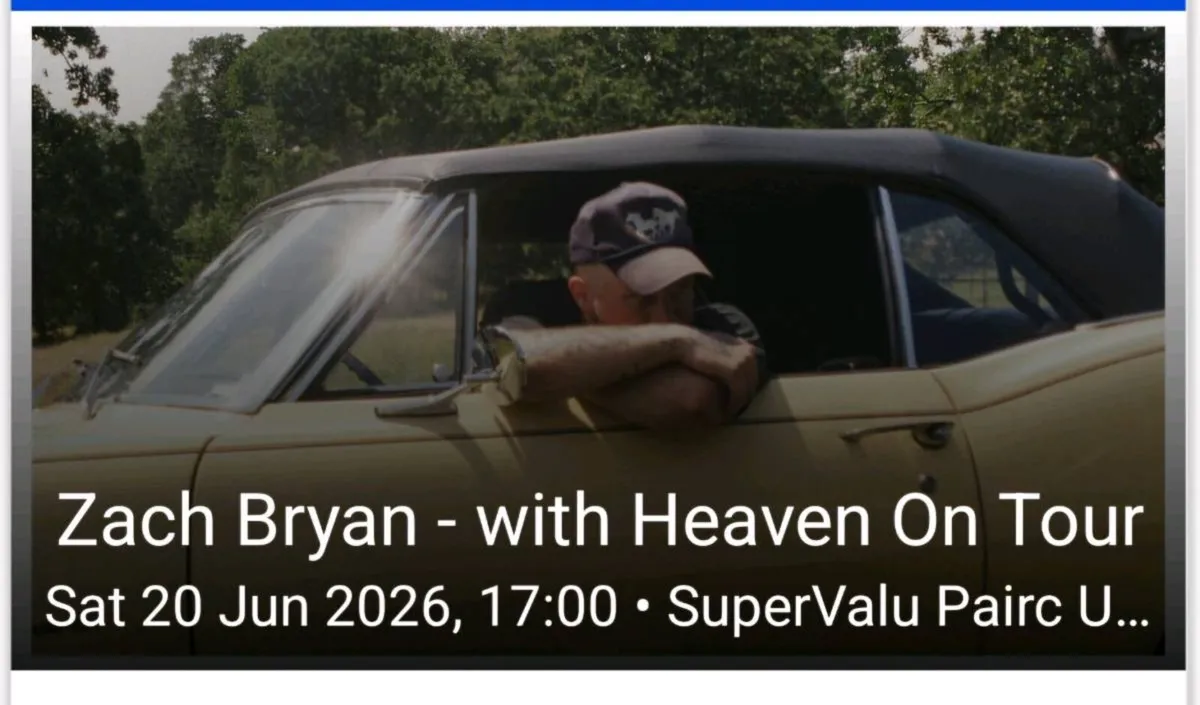 2 seated tickets to Zach Bryan Sat 20 June Cork