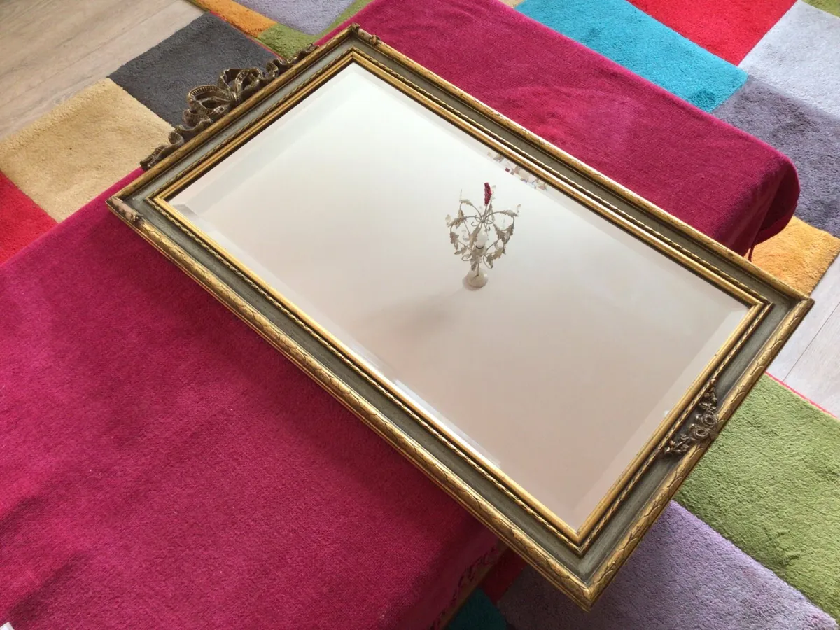 Mirror plus Tray plus Water Colour painting signed - Image 2