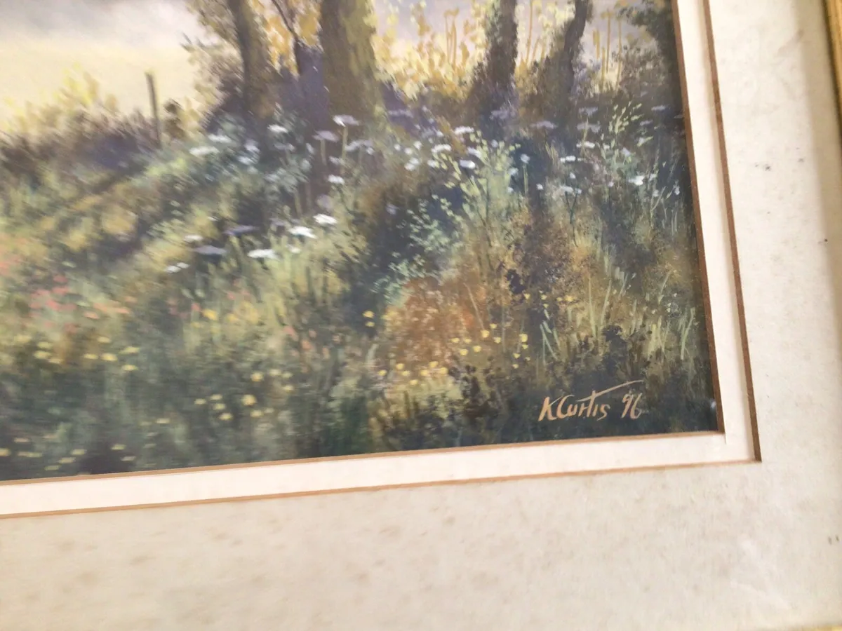 Mirror plus Tray plus Water Colour painting signed - Image 4