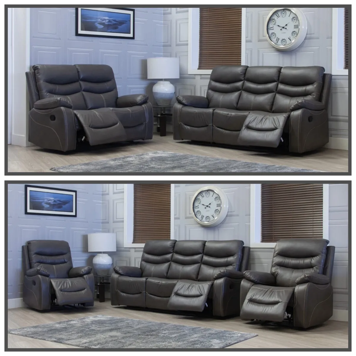 New Leather 3+2 or 3+1+1 Reclining Sofa Sets - Image 1