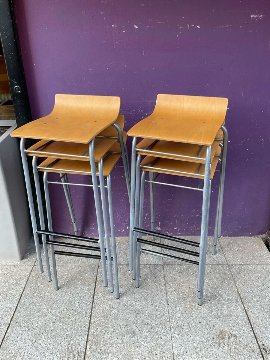 Wooden stacking high stool - Image 1