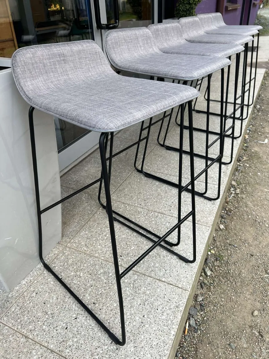 Grey high bar stool - Image 1