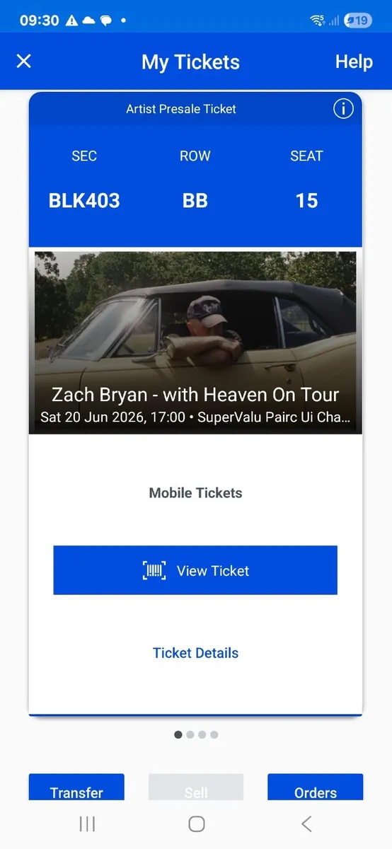 Tickets Zach Bryan 20th June - Image 2