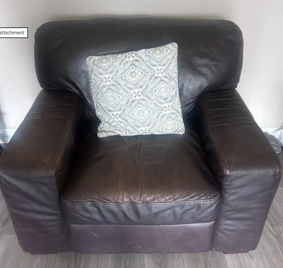 3 Piece Brown Leather Suite (Free to collect) - Image 3
