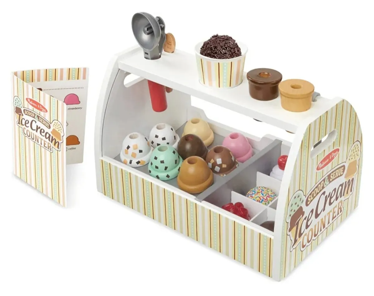 Melissa & Doug Wooden Ice Cream Counter - Image 1