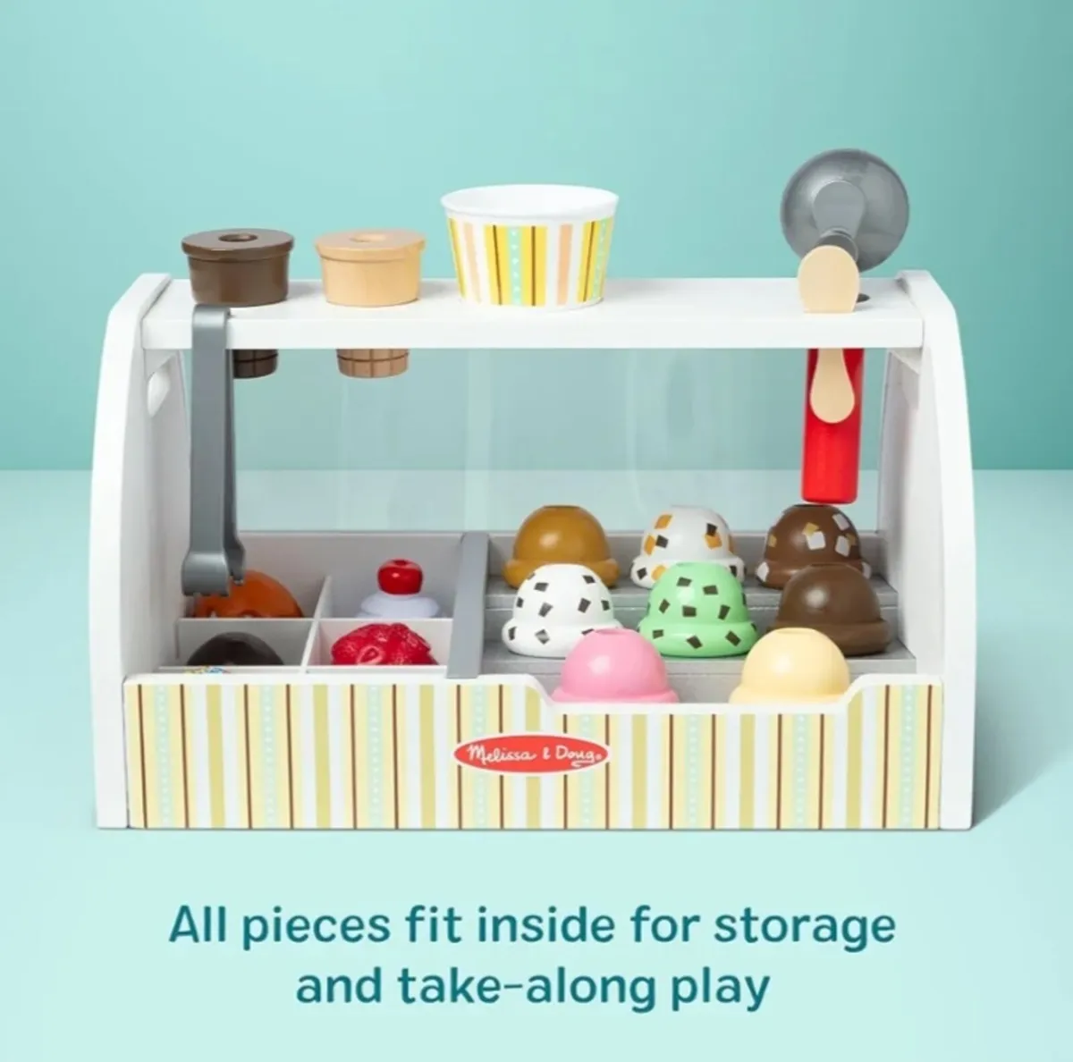 Melissa & Doug Wooden Ice Cream Counter - Image 3