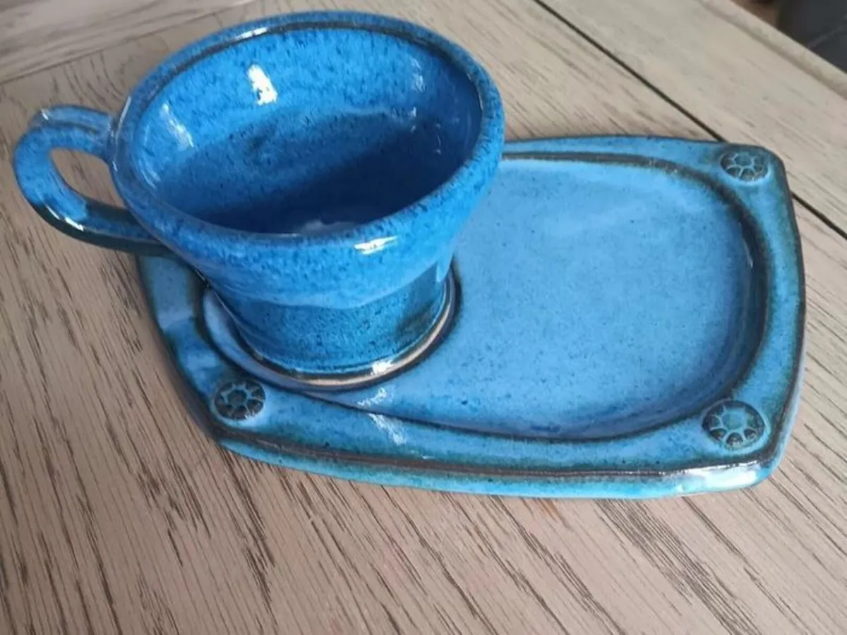 Vintage "Callura" Pottery Cup and Plate - Image 2