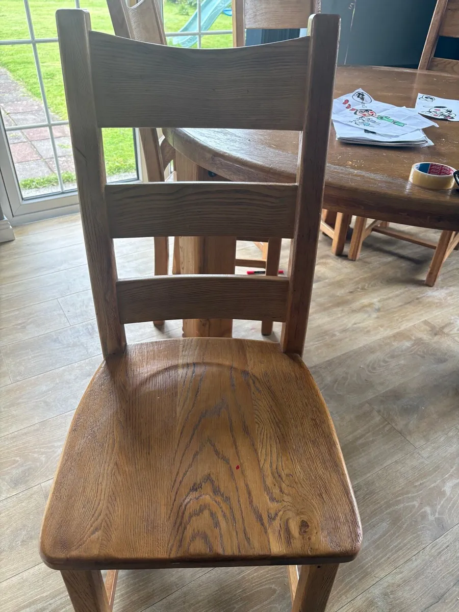 Oak chairs x 6 - Image 2